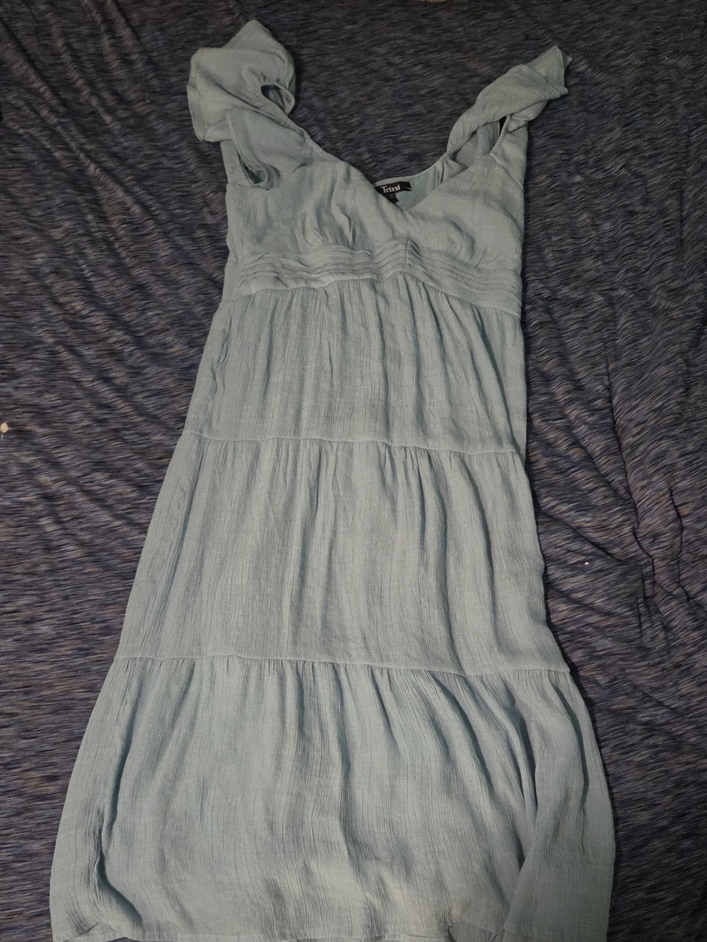 Trixxi Light Blue Tiered Maxi Dress